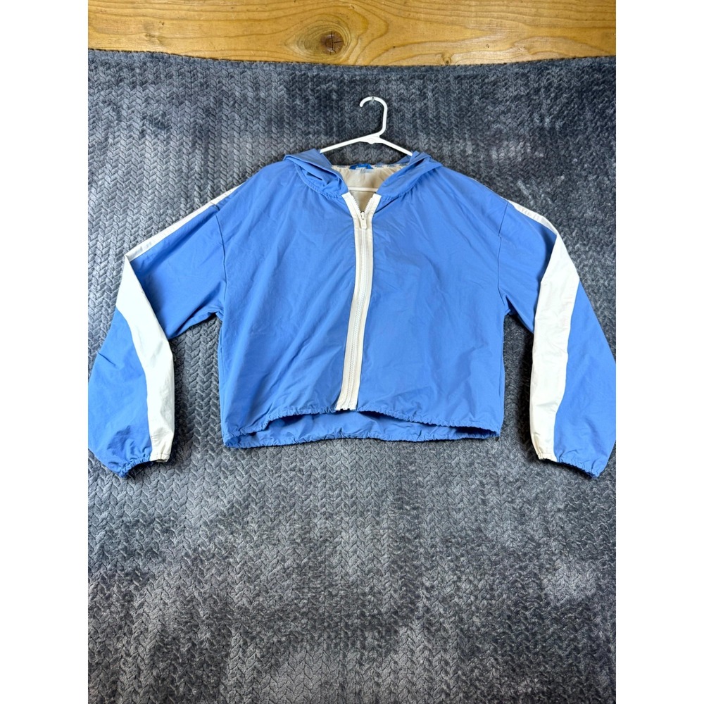 Prince Pickleball Cropped Hoodie Womens XL Blue Full Zip Stretch Graphic Logo